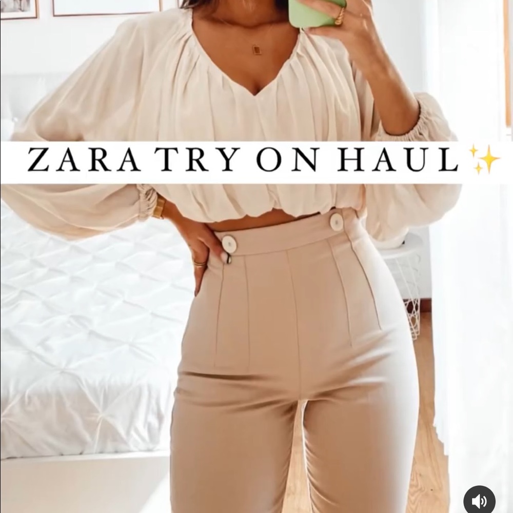 Zara high waisted pants bloggers fav